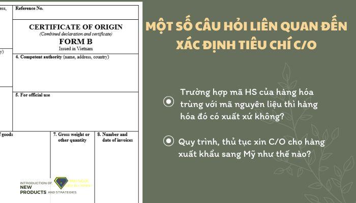 Một số câu hỏi liên quan đến xác định tiêu chí CO