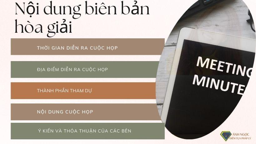 Nội dung biên bản hòa giải