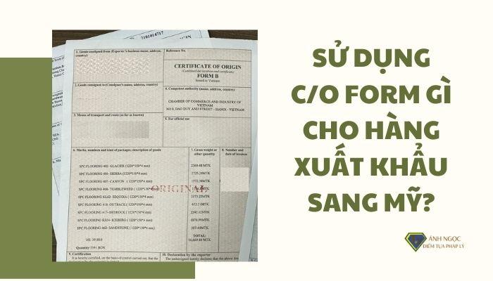 Sử dụng C/O form gì cho hàng xuất khẩu sang Mỹ