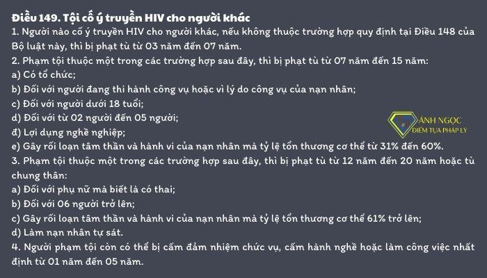 tội Cố ý truyền HIV cho người khác