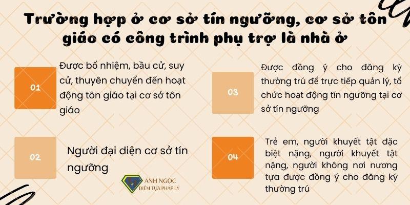 Trường hợp đăng ký hộ khẩu ở cơ sở tín ngưỡng, cơ sở tôn giáo có công trình phụ trợ là nhà ở