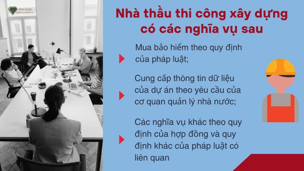 Nghĩa vụ của nhà thầu thi công xây dựng