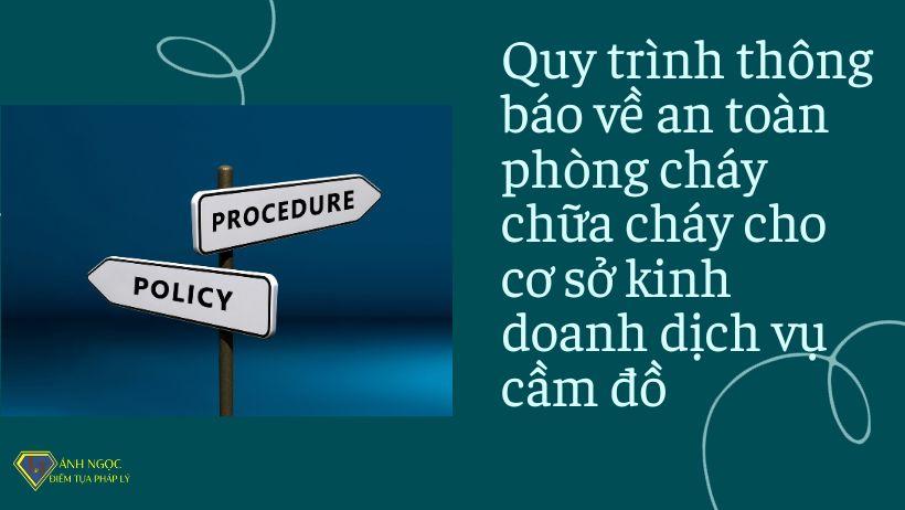 Quy trình thông báo về an toàn phòng cháy chữa cháy cho cơ sở kinh doanh dịch vụ cầm đồ