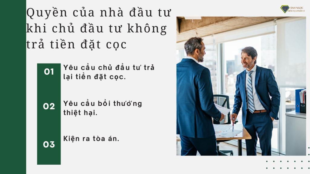 Quyền của chủ đầu tư không hoàn trả tiền đặt cọc