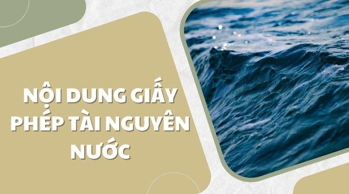 Nội dung giấy phép tài nguyên nước