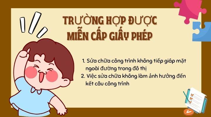 02 trường hợp miễn giấy phép sửa chữa, cải tạo công trình xây dựng