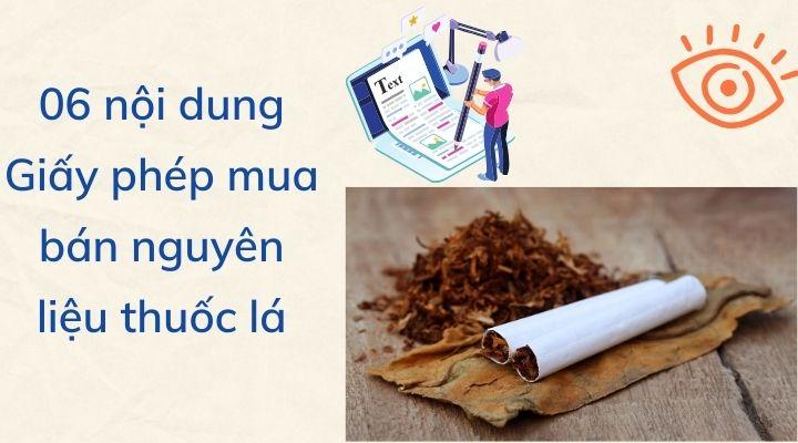 Nội dung Giấy phép mua bán nguyên liệu thuốc lá