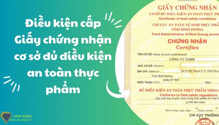 Điều kiện cấp Giấy chứng nhận cơ sở đủ điều kiện an toàn thực phẩm tại quận Bắc Từ Liêm