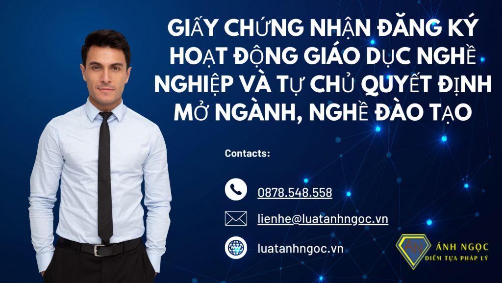 Tự chủ xin cấp Giấy chứng nhận đăng ký hoạt động giáo dục nghề nghiệp