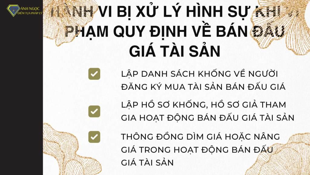 Hành vi bị xử lý hình sự khi vi phạm quy định về bán đấu giá tài sản