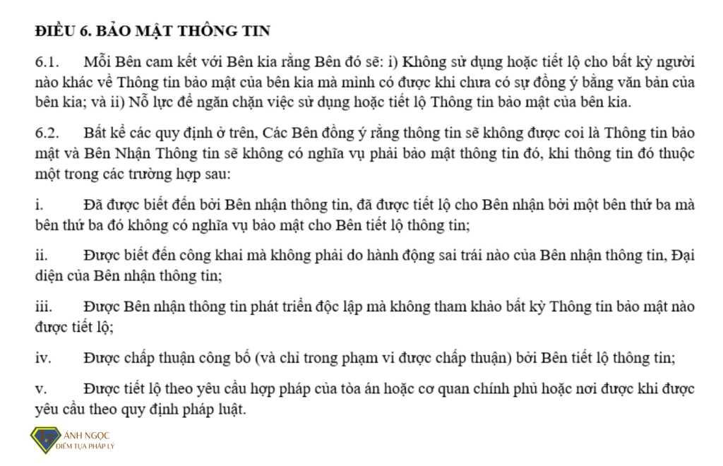 Điều 6. Bảo mật thông tin 