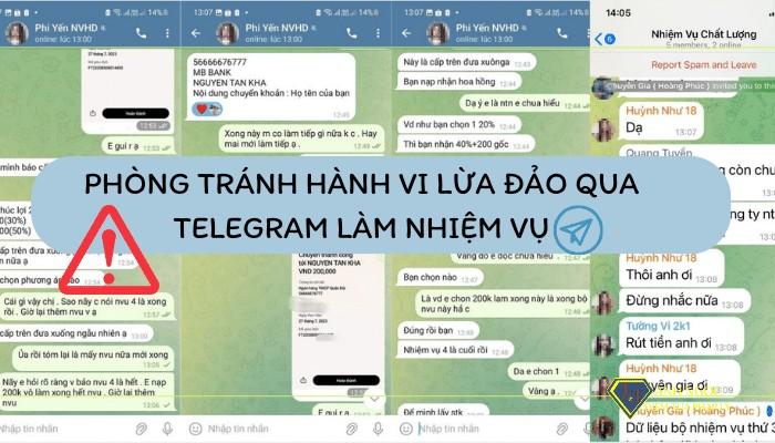 Phòng tránh hành vi lừa đảo qua telegram làm nhiệm vụ