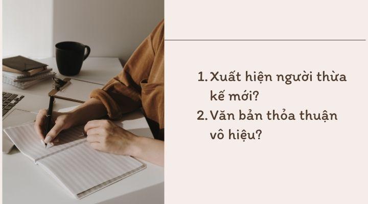 02 câu hỏi về văn bản thỏa thuận phân chia di sản