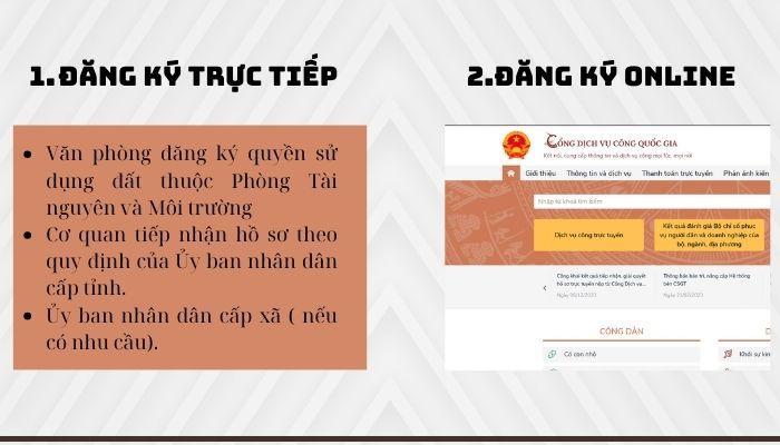 Hình thức nộp và cơ quan tiếp nhận đơn đăng ký biến động