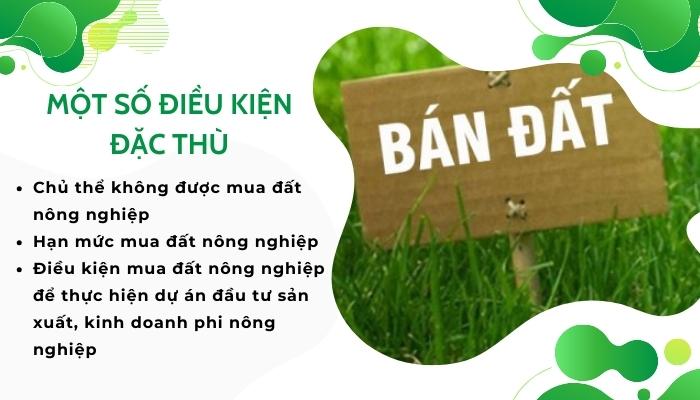 Điều kiện đặc thù khi mua bán đất nông nghiệp