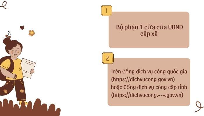 địa điểm nộp mẫu giấy thừa nhận con chung