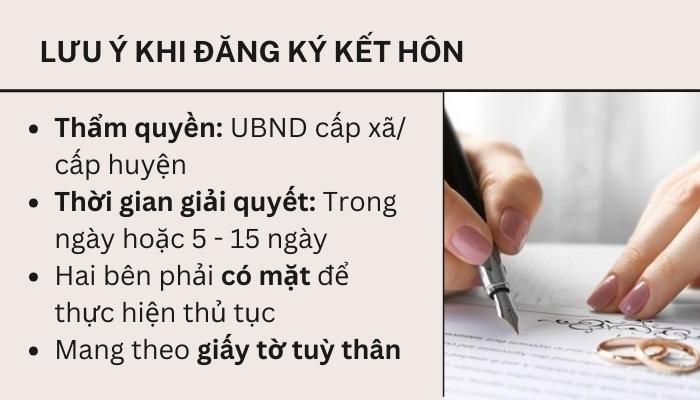 Một số lưu ý khi đăng ký kết hôn