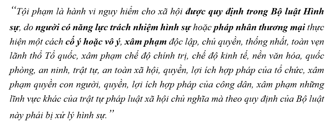 Khái niệm tội phạm