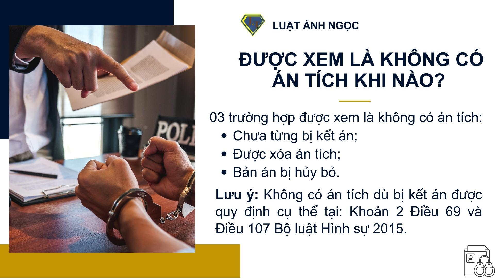 Trường hợp được xem là không có án tích 