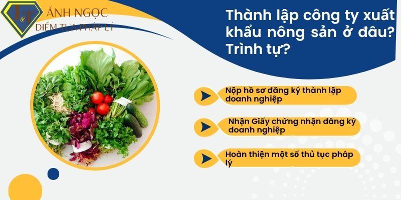 Thành lập công ty xuất khẩu nông sản ở đâu? Trình tự? Thành lập công ty xuất khẩu nông sản ở đâu? Trình tự?