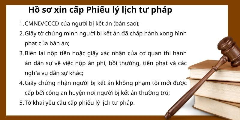 Hồ sơ xin cấp phiếu lý lịch tư pháp