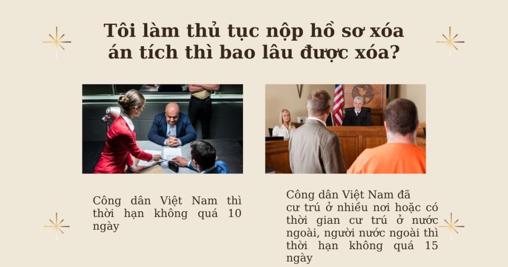 Tôi làm thủ tục nộp hồ sơ xoá án tích thì bao lâu được xoá?