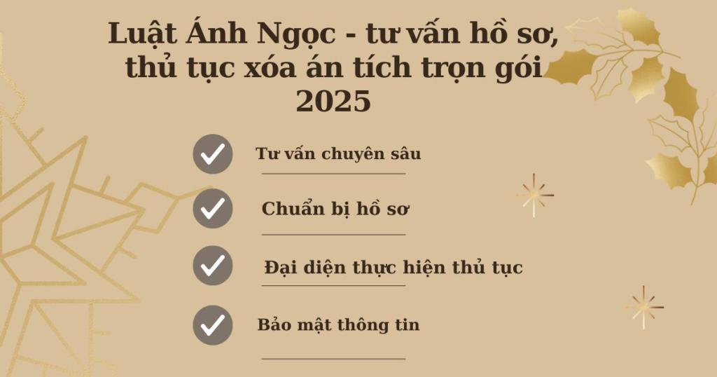 Tư vấn hồ sơ, thủ tục xoá án tích trọn gói với Luật Ánh Ngọc