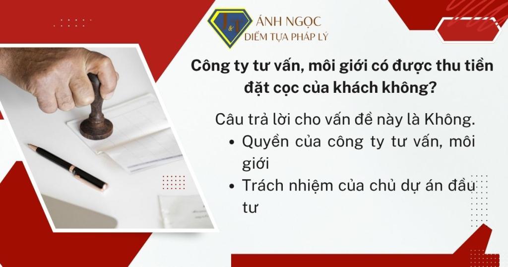 Công ty tư vấn, môi giới có được thu tiền đặt cọc của khách không?