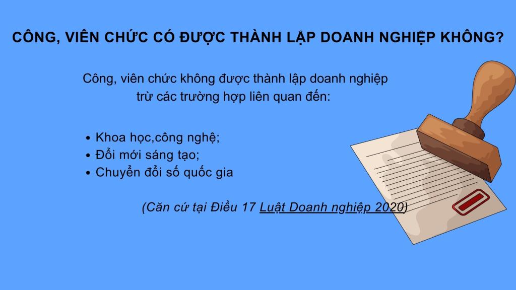 Các quy định về việc công, viên chức có được thành lập doanh nghiệp 