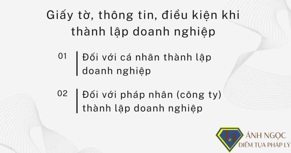 Giấy tờ, thông tin, điều kiện khi thành lập doanh nghiệp