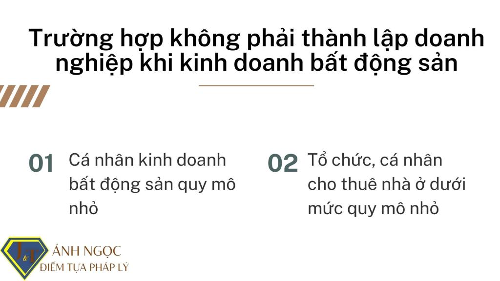 Trường hợp không phải thành lập doanh nghiệp khi kinh doanh bất động sản