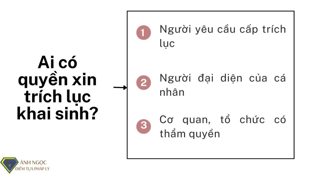 Ai có quyền xin trích lục khai sinh?