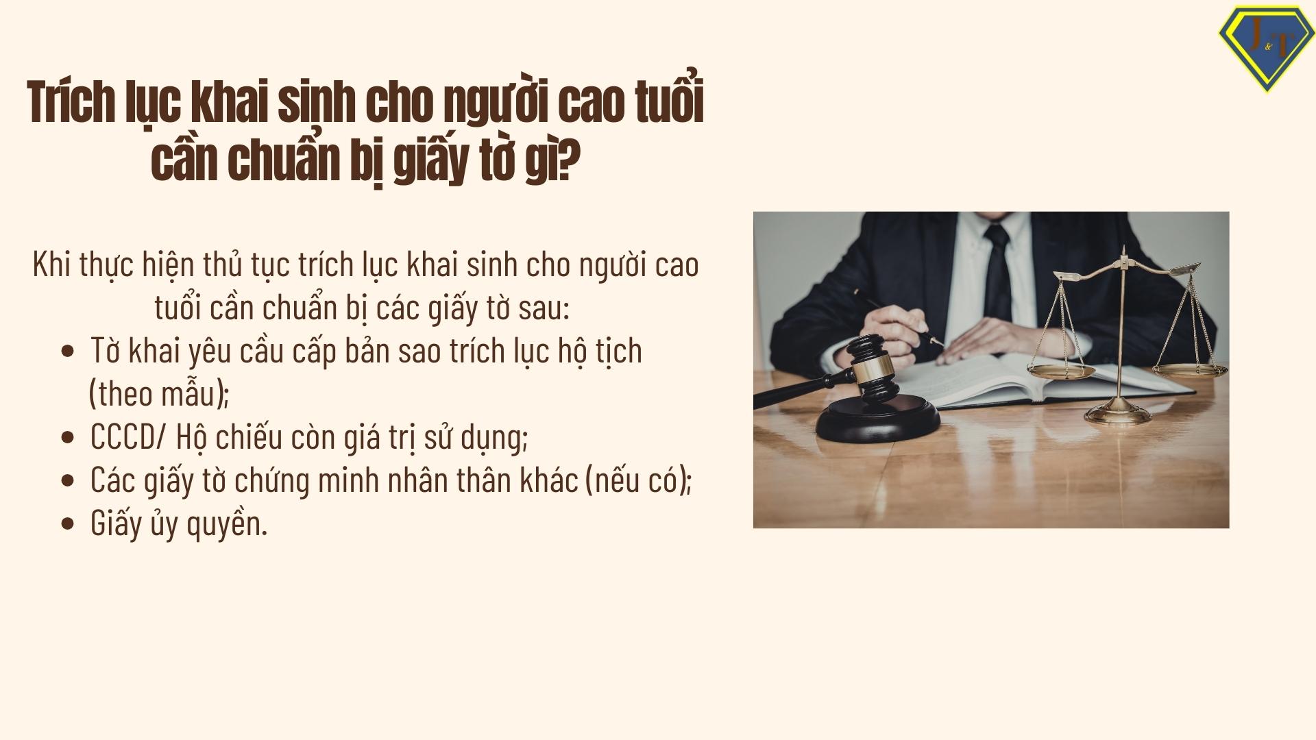 Các loại giấy tờ cần có khi xin trích lục khai sinh cho người cao tuổi