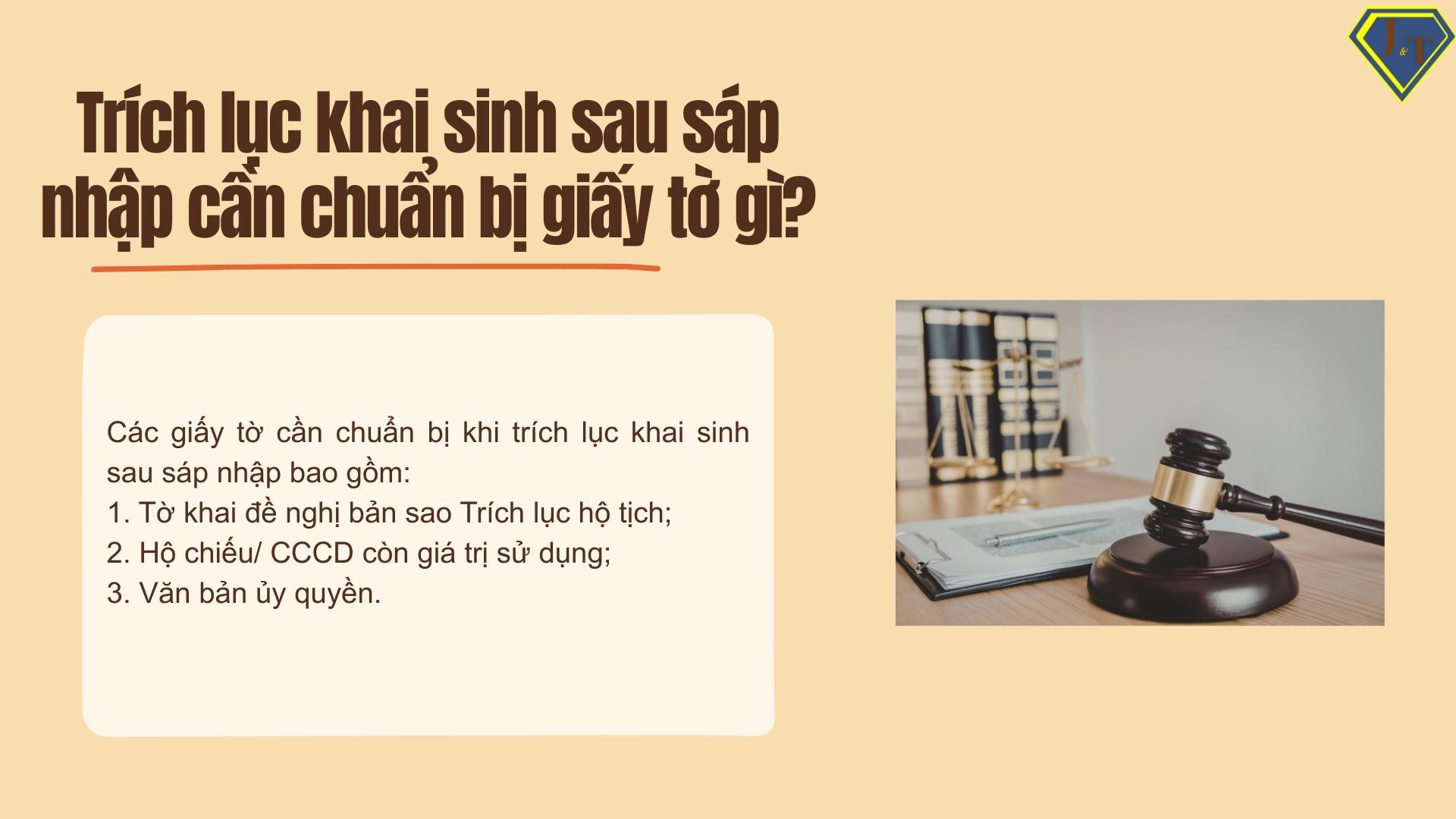 Trích lục khai sinh sau sáp nhập cần những loại giấy tờ gì