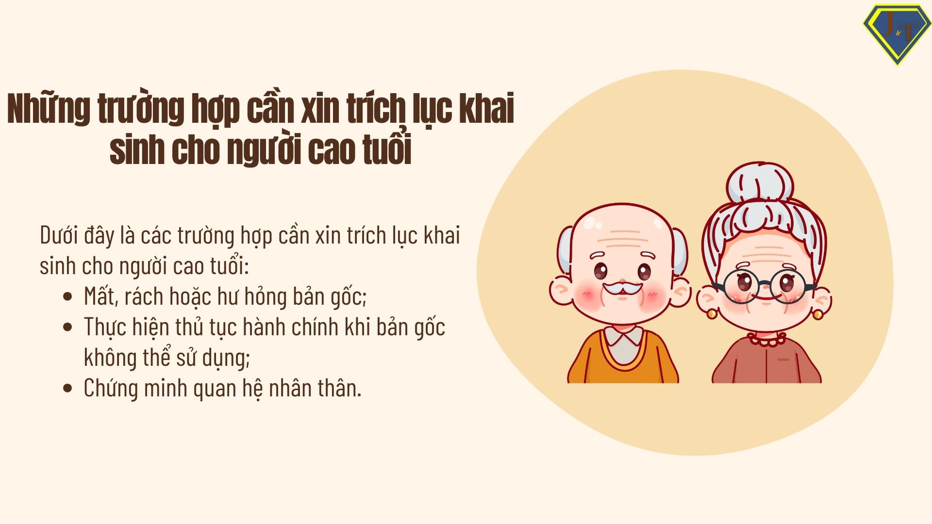 Các trường hợp cần xin trích lục khai sinh cho người cao tuổi