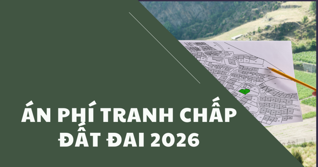 Án phí tranh chấp đất đai năm 2026 là bao nhiêu