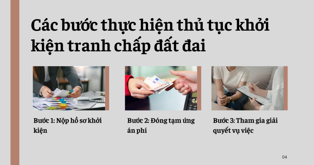 Các bước thực hiện thủ tục khởi kiện tranh chấp đất đai