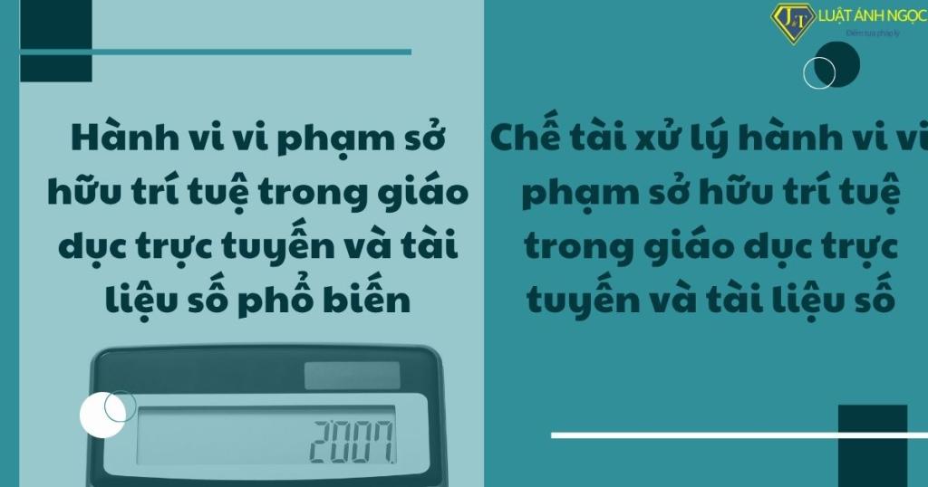 Các hành vi vi phạm và chế tài xử lý hành vi vi phạm sở hữu trí tuệ trong giáo dục trực tuyến và tài liệu số