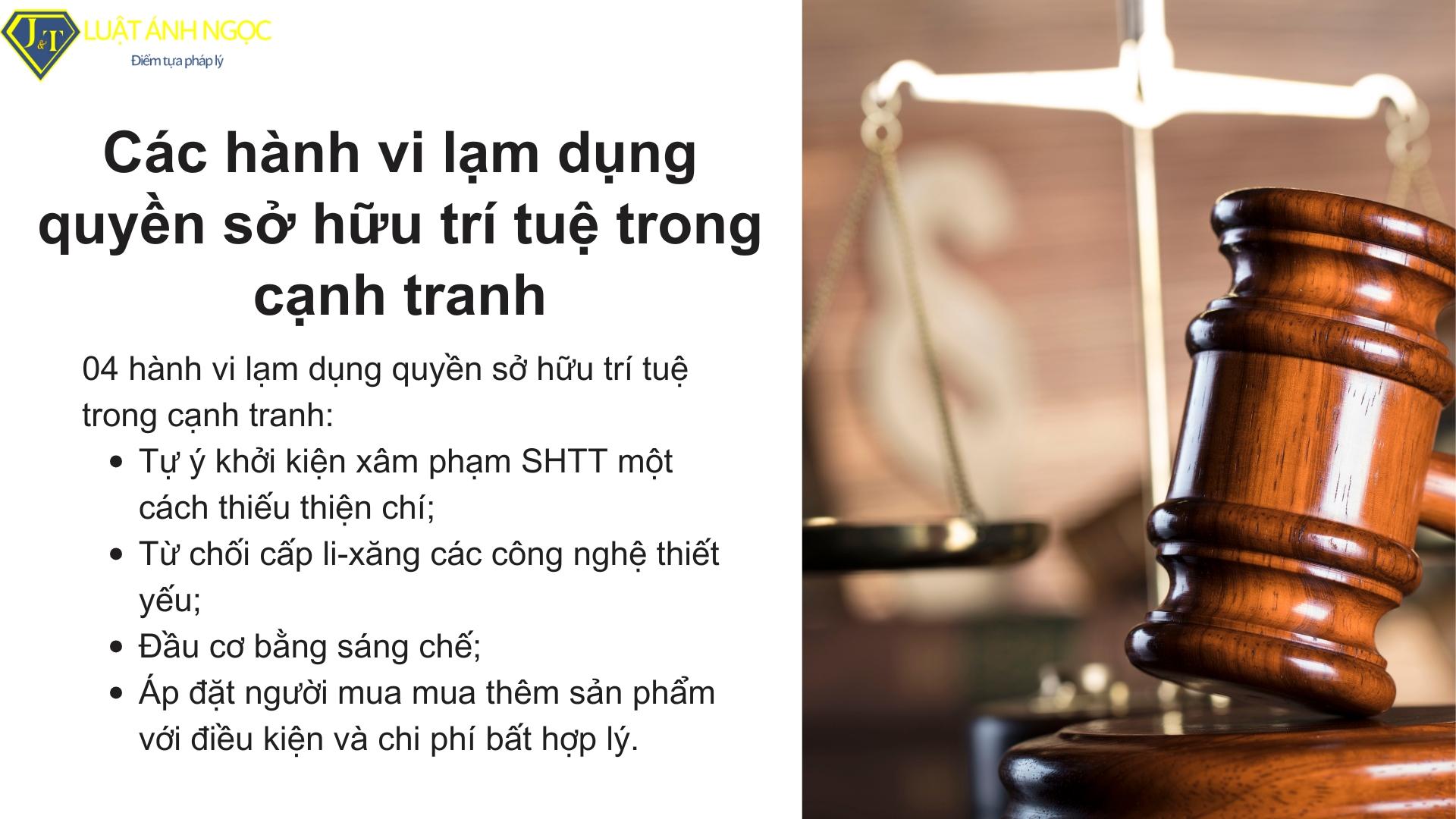 04 hành vi lạm dụng quyền sở hữu trí tuệ trong cạnh tranh