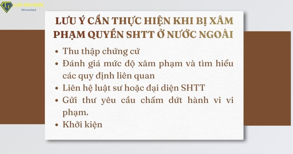 Lưu ý cần thực hiện khi bị xâm phạm quyền SHTT ở nước ngoài