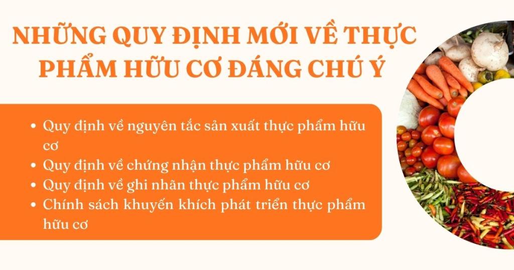 Những quy định mới về thực phẩm hữu cơ đáng chú ý